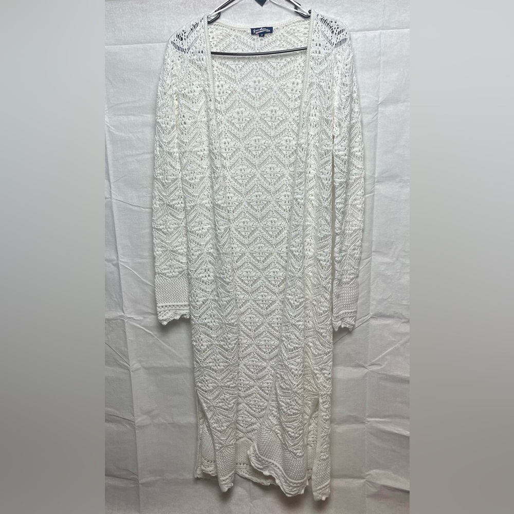 Women’s Lace Crochet Cardigan Sz M Ivory/Cream.